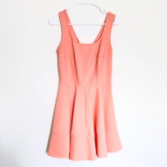 Lulu's Home Before Daylight Barbie Pink/Apricot Mini Skater Dress - Picture 6 of 15